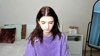 Very Hot Amateur French Teen couple tit fuck on Webcam