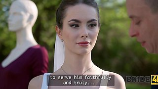 Gorgeous bride has her pussy stuffed by her groom in public after the ceremony