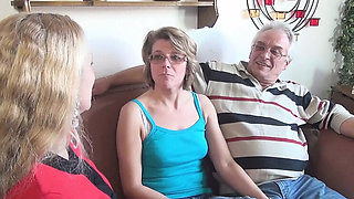 Mature Couple Fucks Young Bea Dumas in Hot Threesome - Big Tits & Stockings