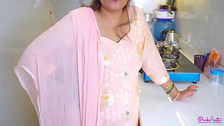 Stepmother-in-law Gives Offer For Fuck Hard To Stepson-in-law In Kitchen With Dirty Hindi Talk And He Cum In Her Sexy Pussy