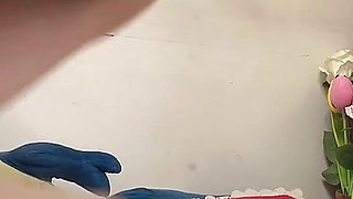 Petite Body Perfect Hairy Pussy Nature in Green Bikini