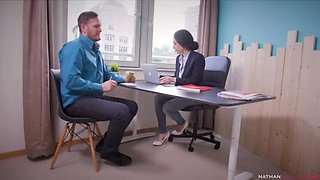 Big Dick Ian Scott Pounds Manager Eloa Lombard's Huge Tits and Ass in Hot Office Anal Sex