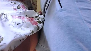 German Amateur Wife Gets Stranger's Hard Dick in Her Panties on Crowded Train - Public Creampie