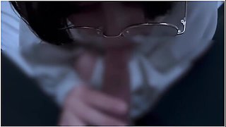 A Girl With Glasses Who Gives A Cleaning Blowjob Until She Gets Smaller After Pulling Out
