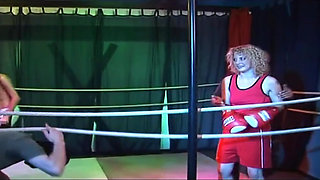 Blonde Mature Babe's Dripping Rosebud Gangbang in Wrestling Ring