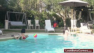 The Strip volleyball loser faces a sensual outdoor challenge