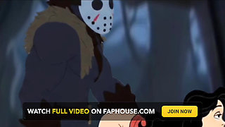 Student Girl Enjoys Sex in an Camp. Cartoon Horror Parody