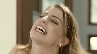 Kristen Scott hops on stepdaddys big cock until she cums hard