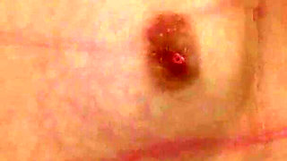 Blindfolded Chelsy breast whip