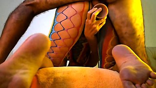 Hard Anal Masturbation with a Big Dildo and Creampie