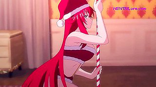 Anime Girl In Dxd: Riass Explosive Christmas Blowjob Reward After She Appears Down The Chimneyhentai