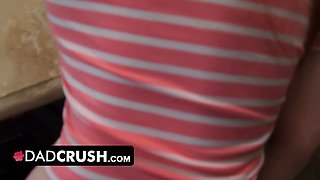Dadcrush - small virgin red haired stepdaughter gets surprised by her stepdad's dick in the bathroom