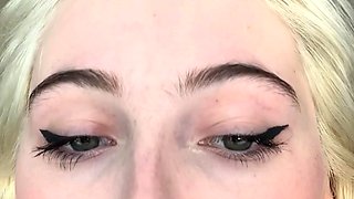 Blonde tight pussy babe solo toy fun in glamour masturbation
