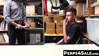 Horny Security Guards Ass Bangs a Sweet Skinny Thief