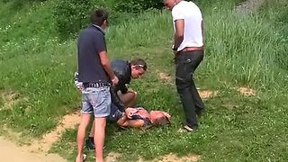 Caught in the woods and fuck threesome girl