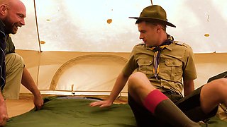 Innocent Scout tops for first time. Barebacks scoutmaster