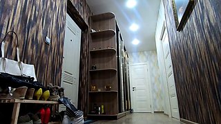 Naked Russian Blonde Surprises Delivery Guys