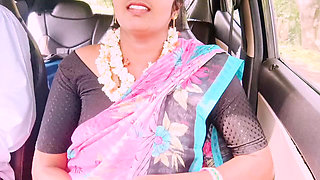 Indian Bhabi Car Sex Secretly Spends Time with Her Husband's Younger Stepbrother by Going on Long Drives