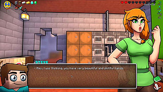 HornyCraft Minecraft Parody - Alex Gives Steve the Best Handjob Ever for Emeralds