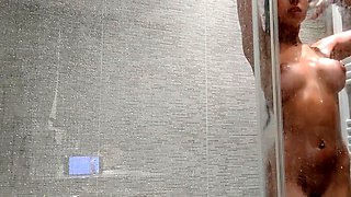 Horny Latina Teen with Big Ass and Tits in the Shower