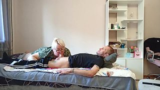 Stepmom Deep Throat Blowjob Swallows Every Last Drop of Cum