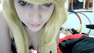 Naughty blonde teen girl loves to use her toy