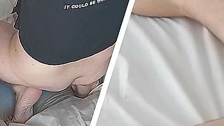 Blowjob with Amateur Wife, Hairy Pussy, Big Ass. Romantic Foreplay Amateur Couple.