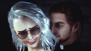 3D Hentai Game: Priest Punishes Young Nun with Big Boobs and Huge Cock