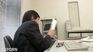 JAV Office Gangbang with Big Tits Japanese Secretary Teen and Boss Creampie