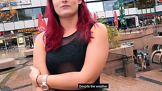Redhead girl picked up for sex meeting