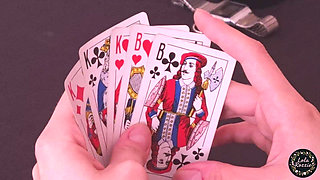 Cards, Money, One Dick . The girl lost to the guy in a card game for undressing and was fucked