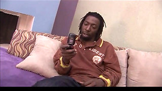 A Black Pussy with Nice Big Tits Rides a Big Black Cock