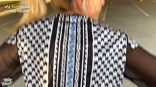 Horny Blonde MILF Slut Gets Fucked Throughout the Parking Garage