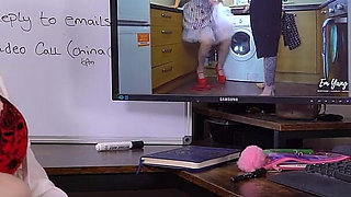 POV:sneaking on Your Boss While She Watches Porn in Her Office