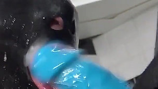 Hot MILF Tatjana Pegging Her Slave in the Kitchen