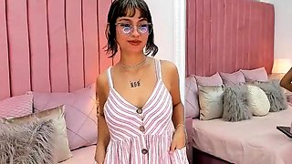 Busty Brunette Goes Solo in Lingerie