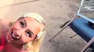 Blonde Blowjob Outdoor