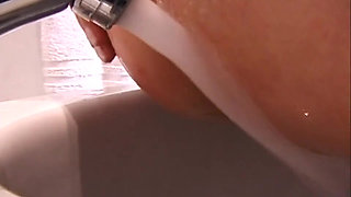 Blonde milf fucking in the toilet