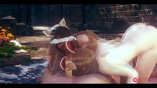 Threesome Hentai 2 Girls 1 Boy