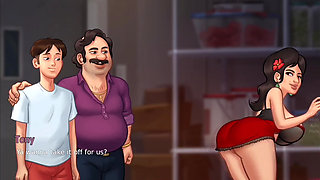 Anon goes balls deep inside Maria - summertime saga gameplay