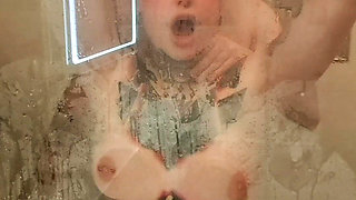 Shower Sex Against the Big Steamy Glass Panel