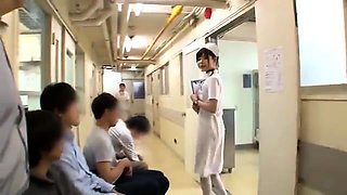 Naughty Japanese nurses take on a gang of raging cocks
