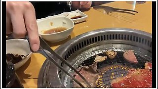 Nasty Office Worker Woman Eats Yakiniku Alone On Holidays