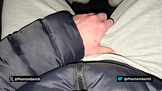 German boy with precum in gray CK jerks off in the car until fat cumshot - PhantomGentX