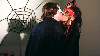 A masked chick is getting fucked and she is also licked well