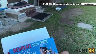 Hot Blonde Handywoman Fanta Sie Seduced by Rich Hunter for Backyard Sex in HD