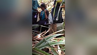 Indian Cheating Girlfriend Sex In Outdoor Jungle With Boyfriend