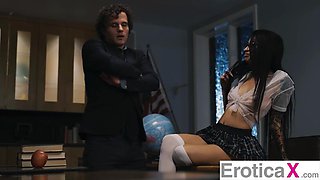 EROTICAX - Bubble Gum Brat Nina Pink Gets Bent Over  Fucked by Teachers Big Dick: Porn