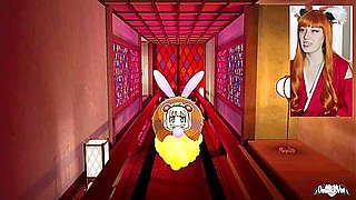 Omankovivi Bops Anime Tiddies Senran Kagura Peach Ball Cosplay With Gamer Girl