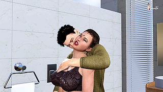 My Friend's Hot Stepmom Has Rough Sex with Me in the Bathroom